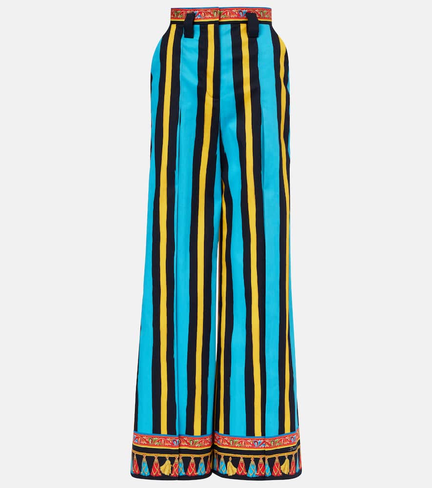 Striped wide-leg pants