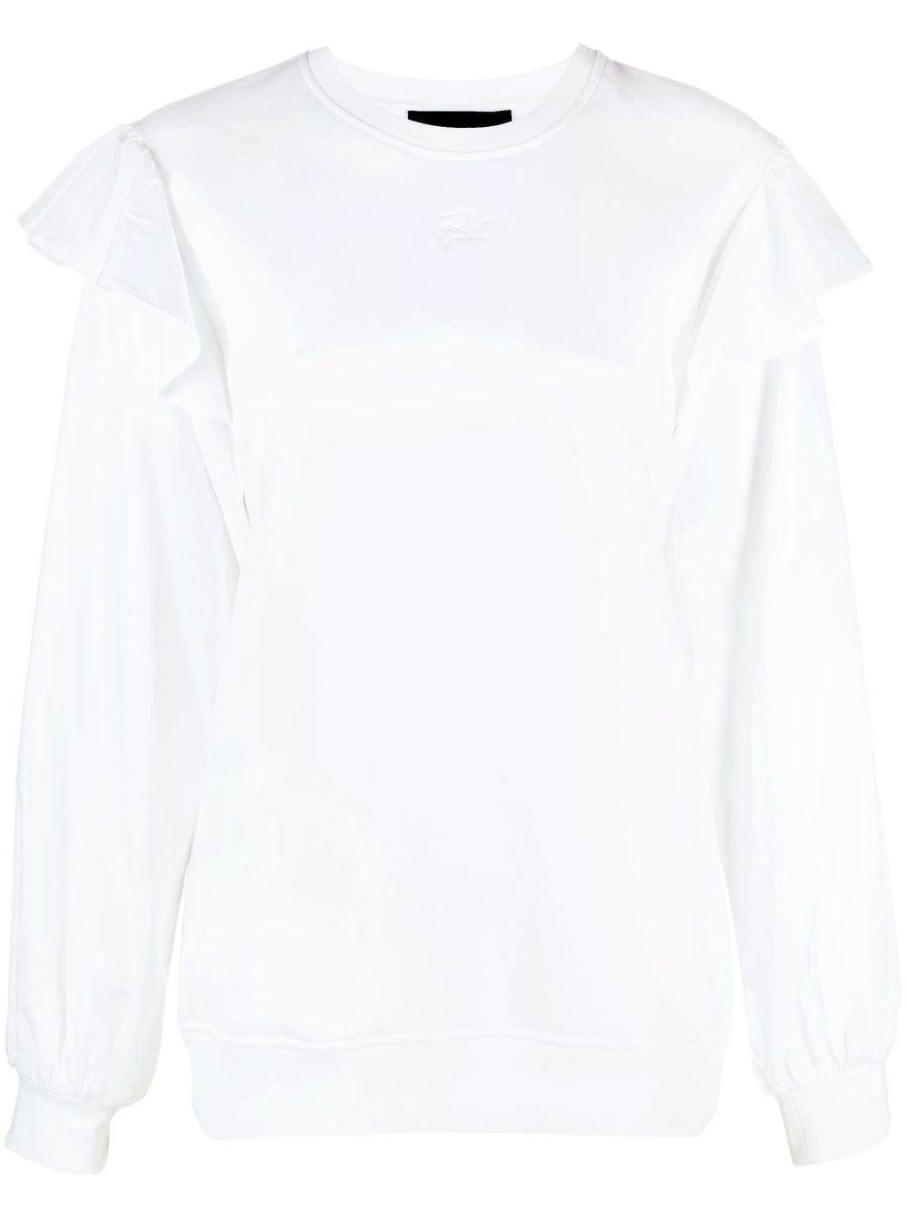 Ruffle-trim sweatshirt - White