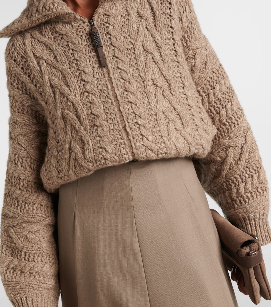 Wool midi skirt