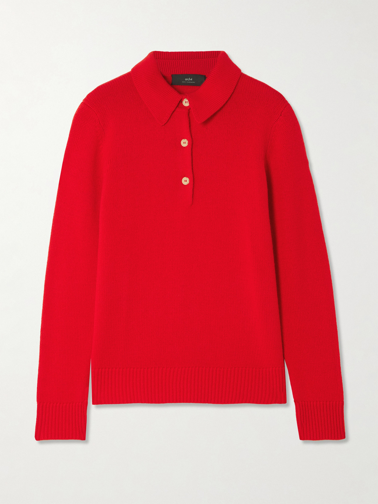 Bessi Cashmere Polo Sweater - Red