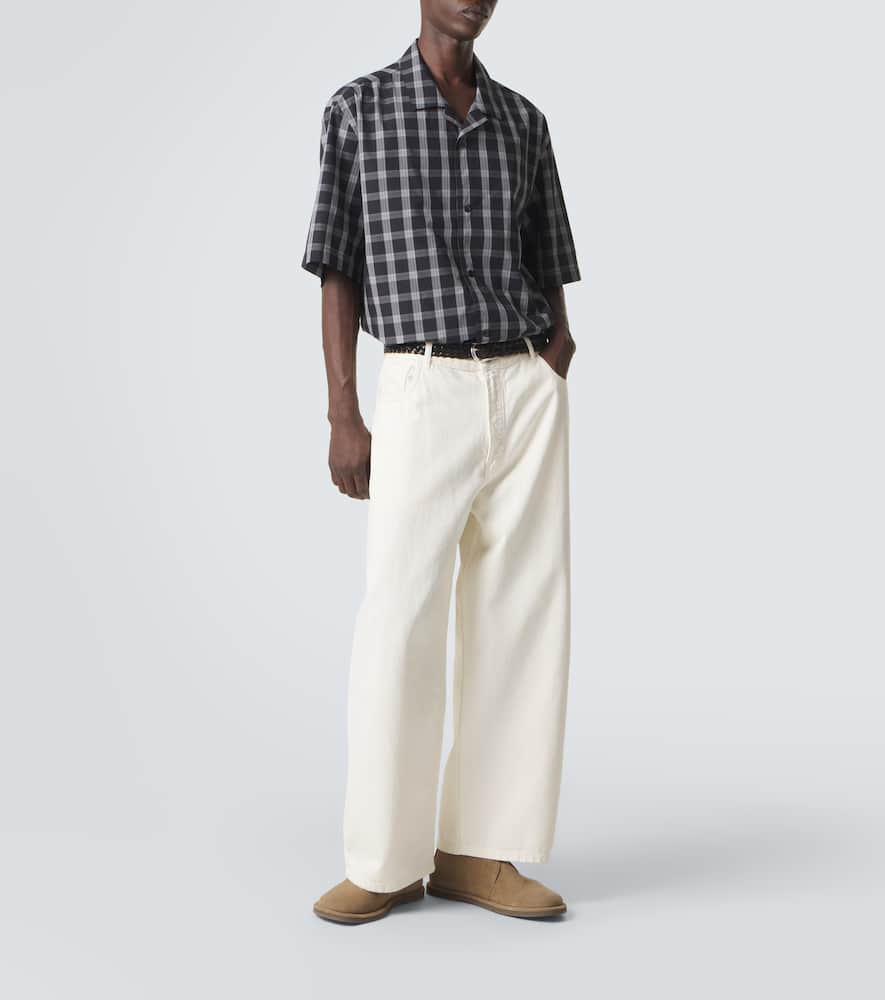 Kline checked cotton bowling shirt