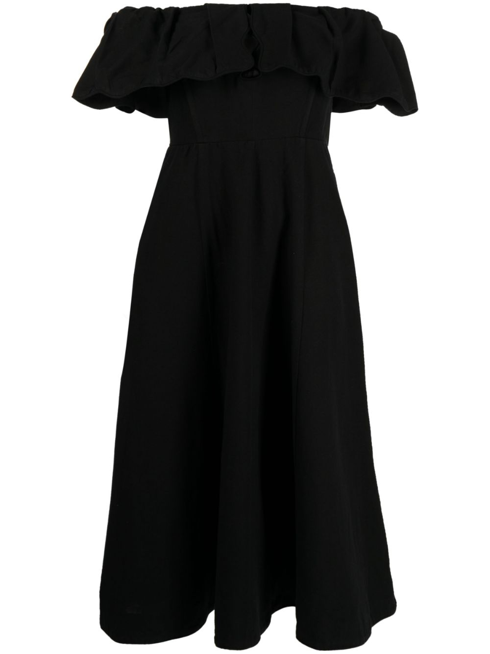 Leona cotton midi dress - Black
