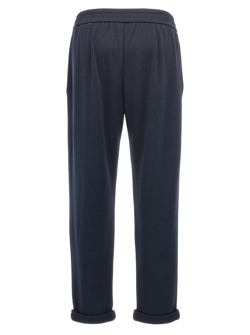 Elasticated straight trousers - Blue