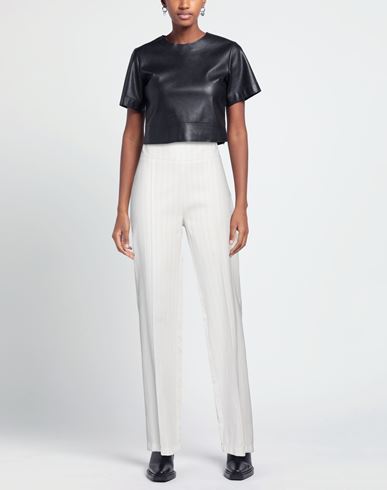 Woman Pants White Size 10 Viscose, Cotton, Polyester