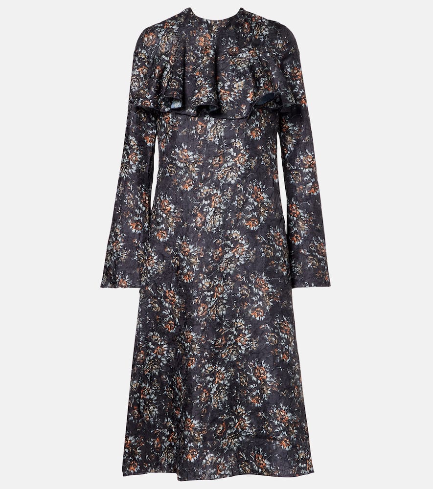 Floral ruffled midi dress
