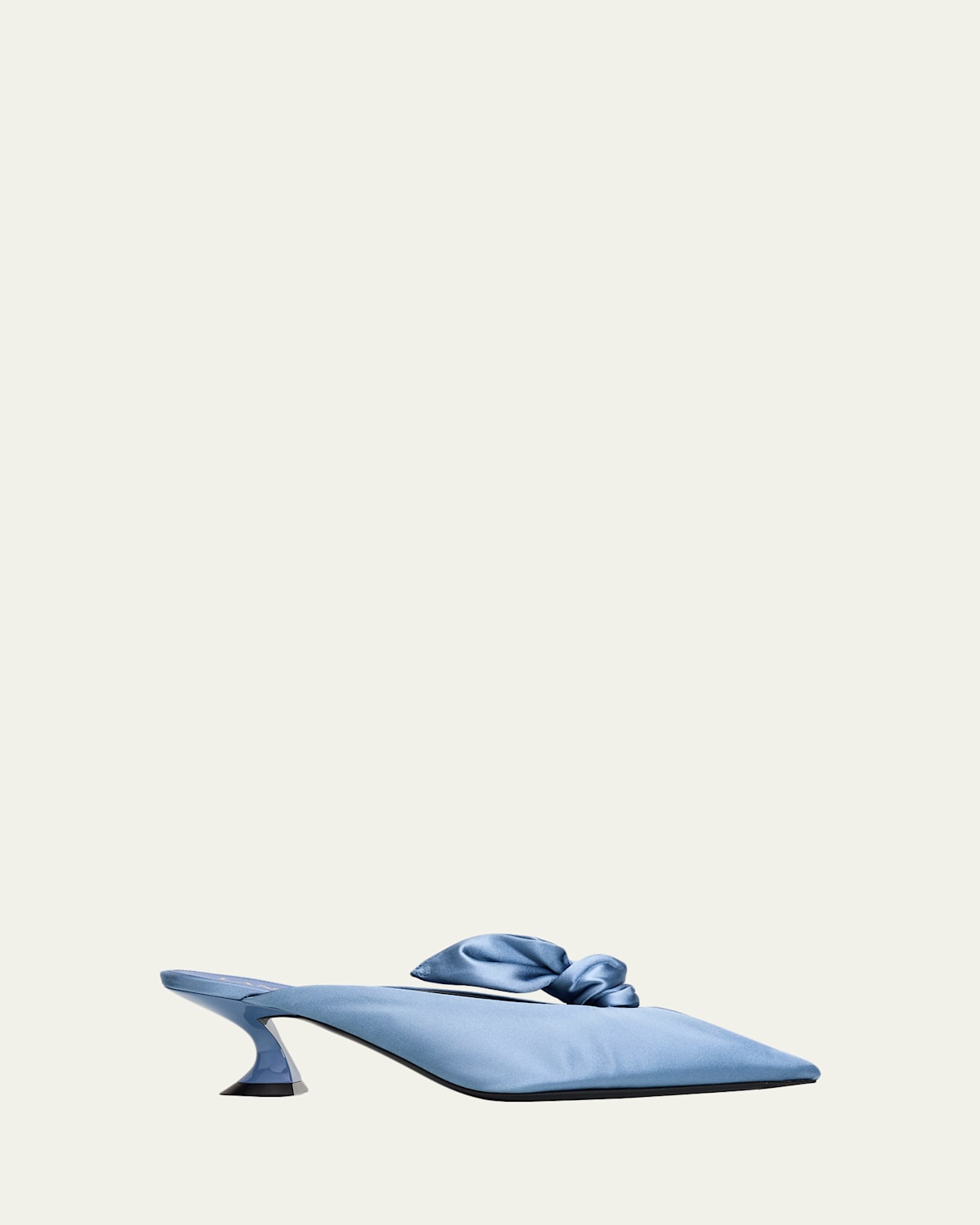 50mm Satin Bow Mule Pumps