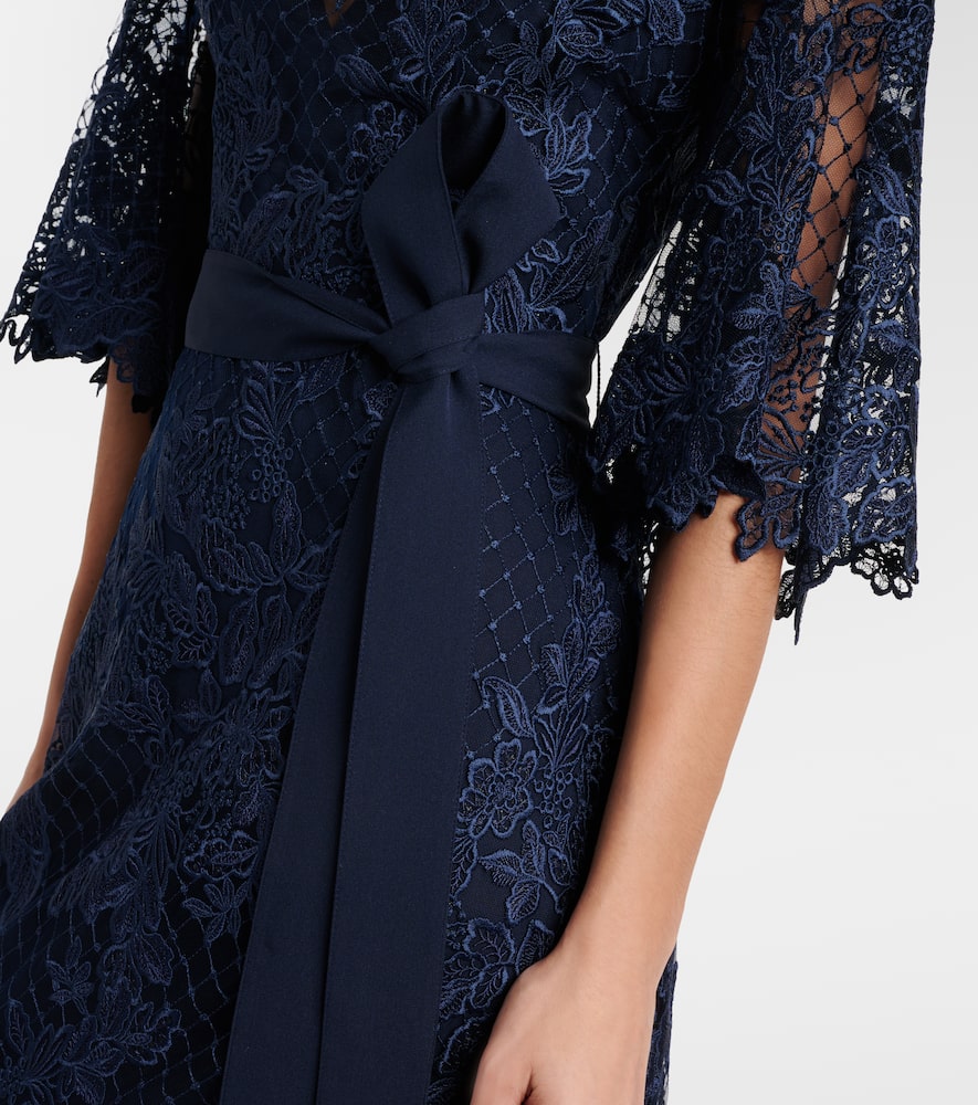 Embroidered lace and tulle gown