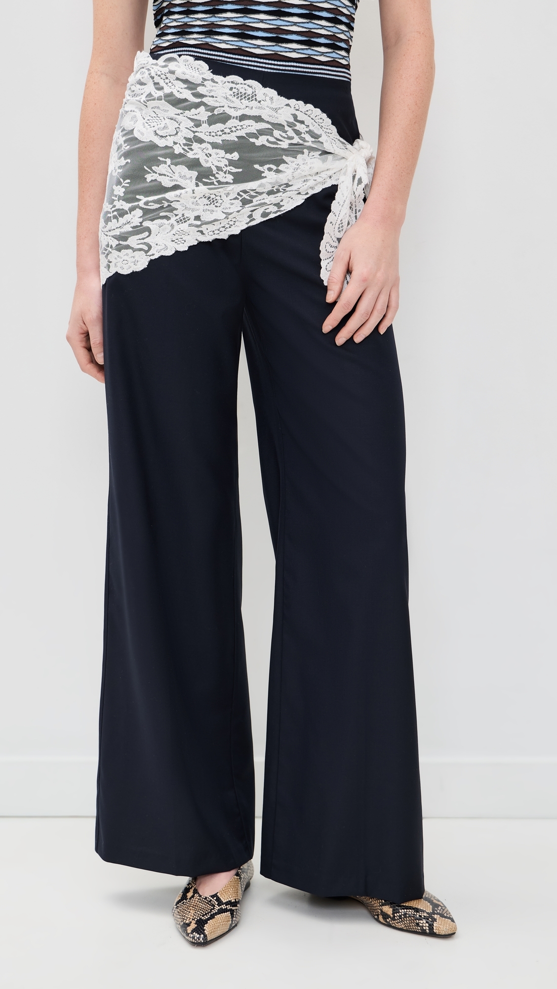 Fiora Tropical Wool Trousers Navy