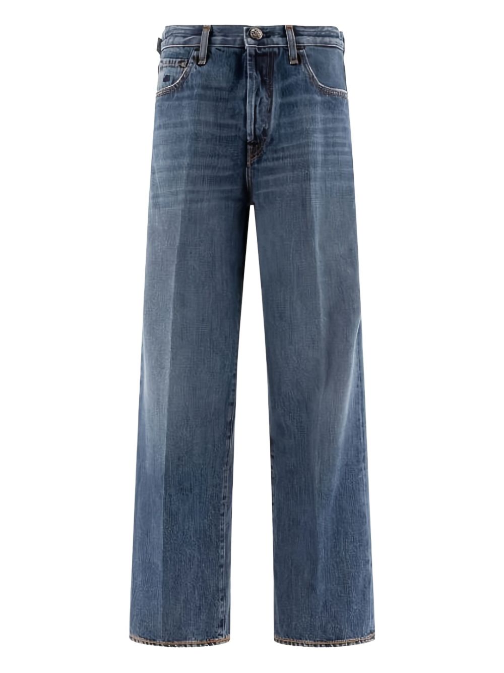 Cotton wide-leg jeans - Blue