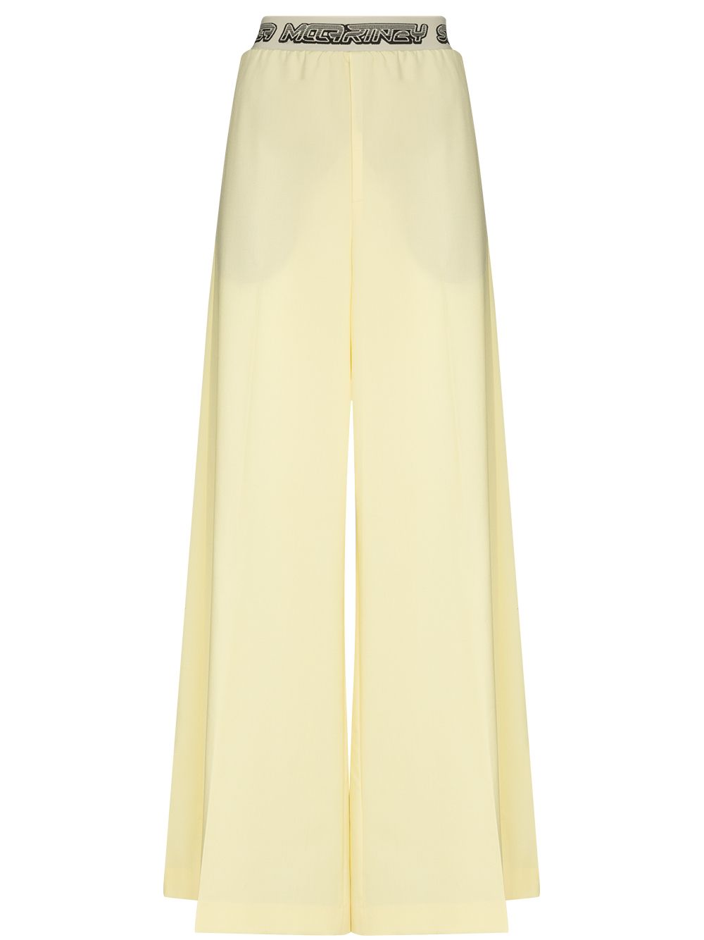 Logo-waistband palazzo trousers - Yellow