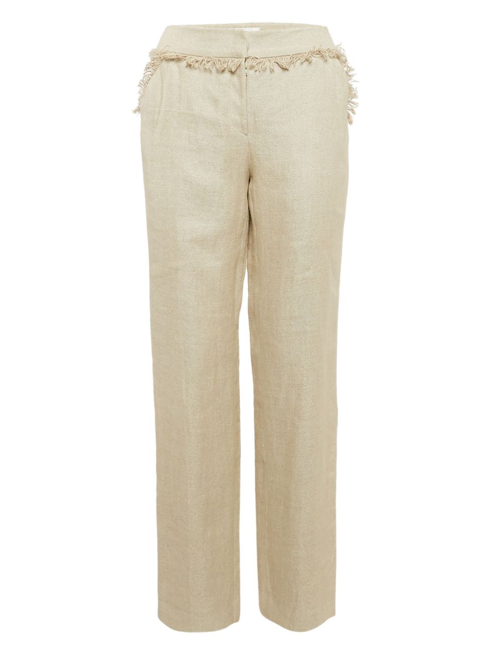 Fringe-detailed trousers - Neutrals