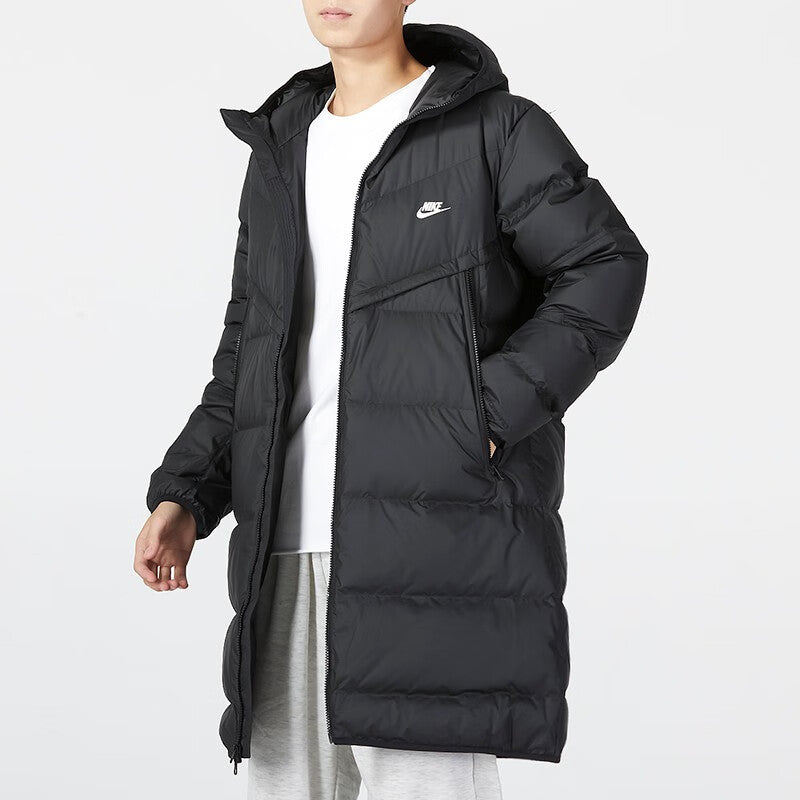 Hooded Puffer Long Coat 'Black'
