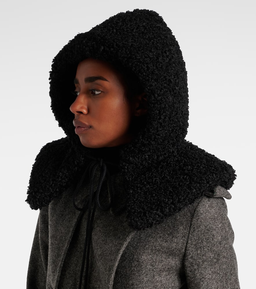 Faux shearling hood