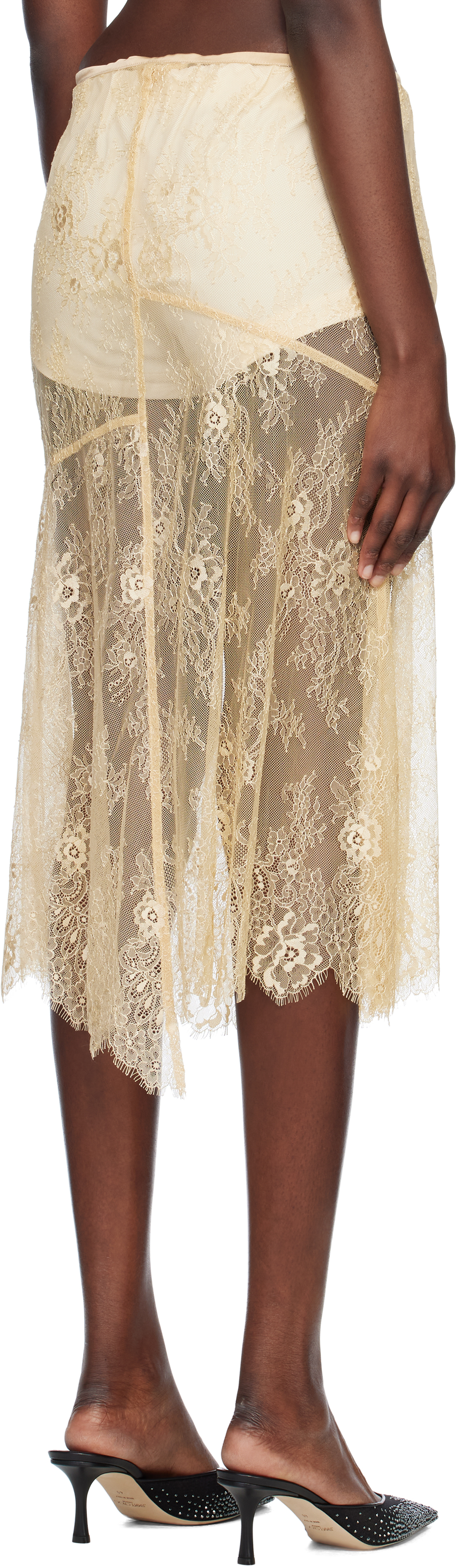 Stand Studio Beige Mathilde Midi Skirt