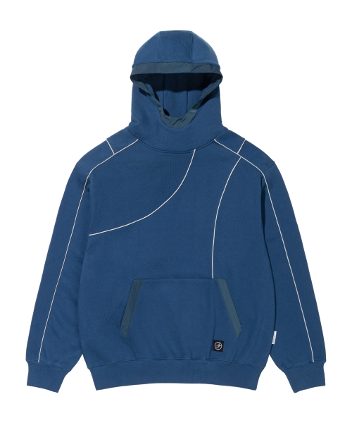 LM BLOCKING REFLECTIVE PIPING NYLON MIX HOODIE