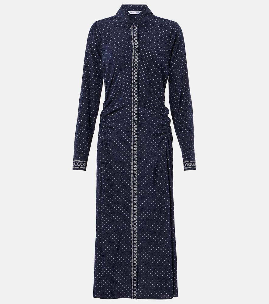 Lex polka-dot silk-blend shirt dress