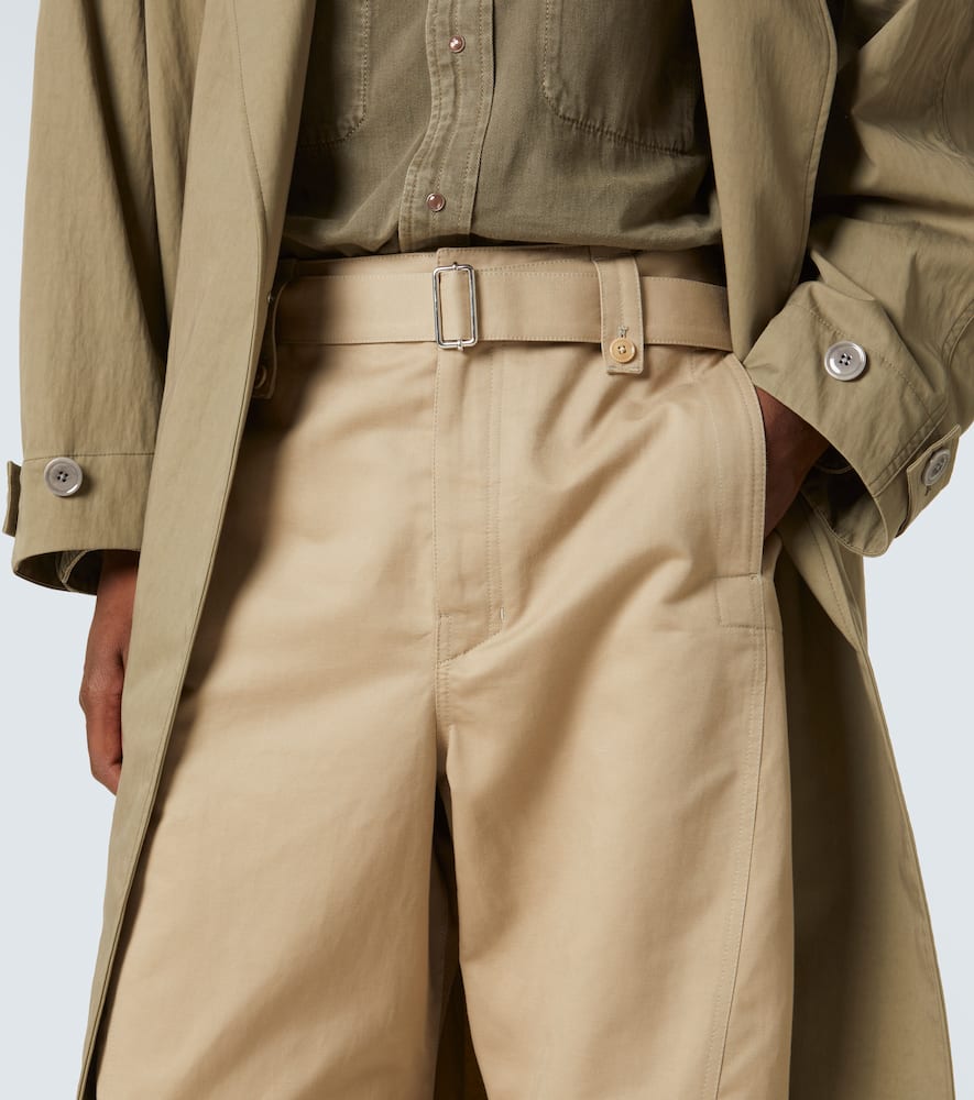 Twisted cotton and linen twill pants