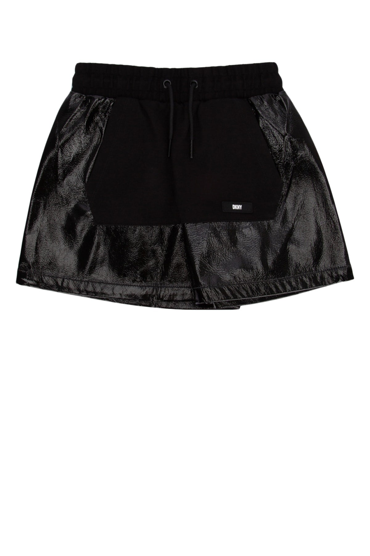 Metallic Panel Shorts — Black