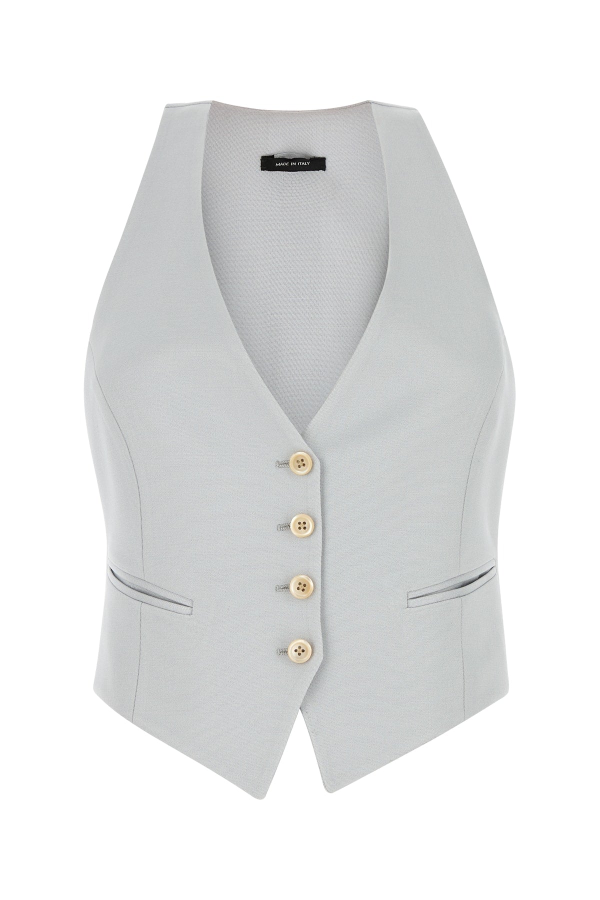 Wool-Silk Tailored Vest — Gray