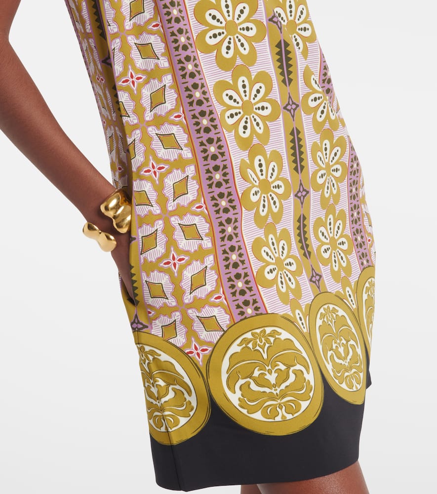 Stretch Tunic printed satin minidress