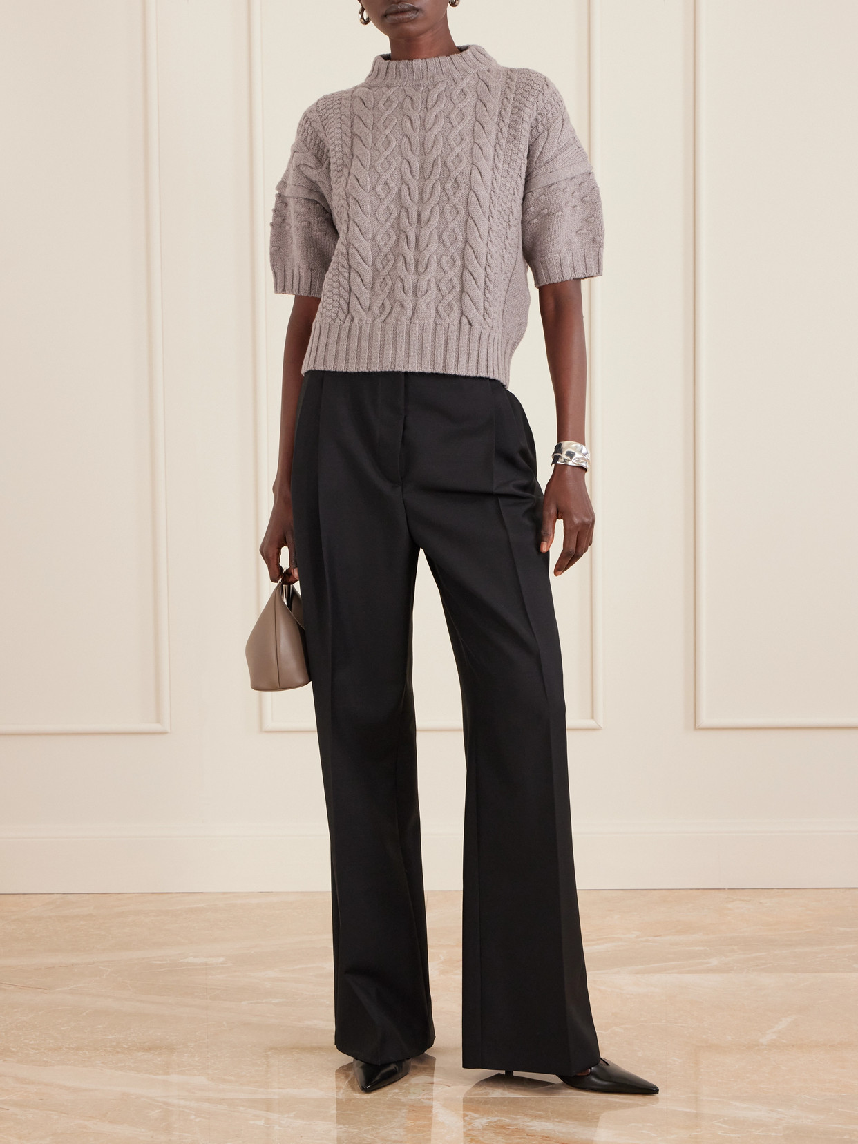 Ruscha Cable-knit Wool Sweater - Neutrals