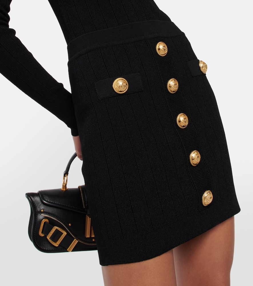 High-rise knit miniskirt