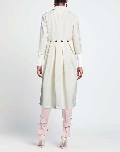 Woman Overcoat & Trench Coat Ivory Size 8 Polyester, Cotton