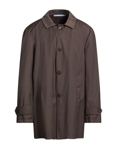 Man Overcoat & Trench Coat Dark brown Size 48 Polyurethane, Polyester, Viscose
