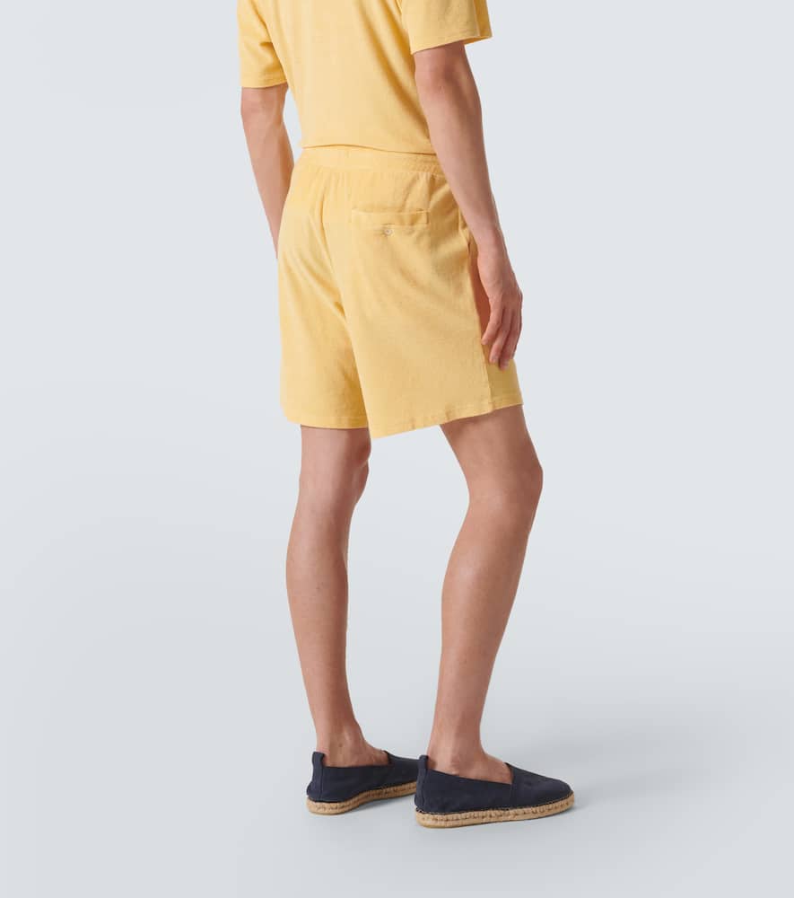 Faustino cotton and linen-blend terry shorts