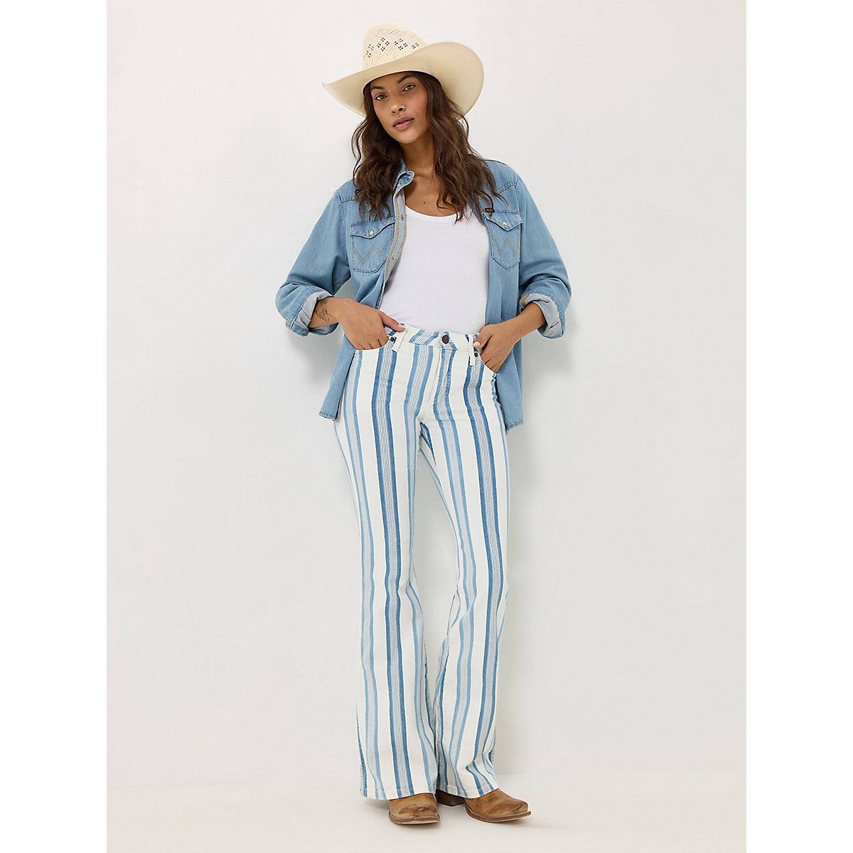 Women's Retro® Striped Bailey High Rise Flare Jean in Gabby