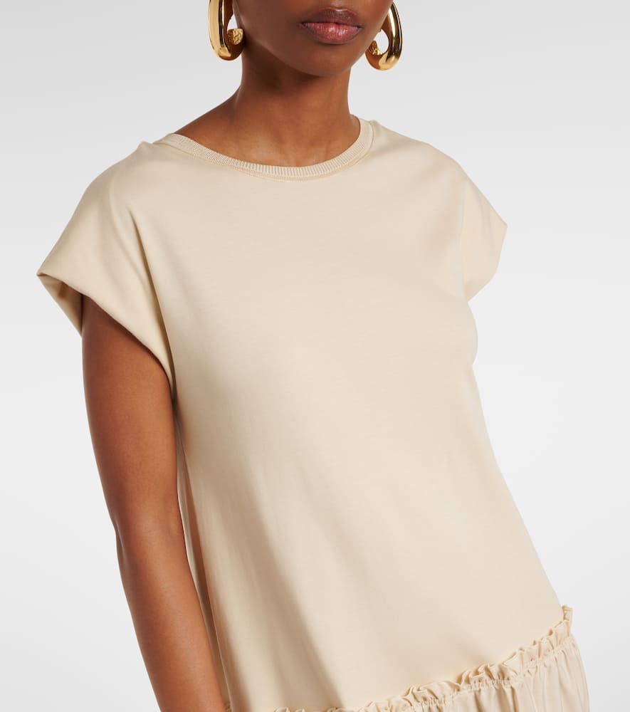 Cotton poplin jersey maxi dress
