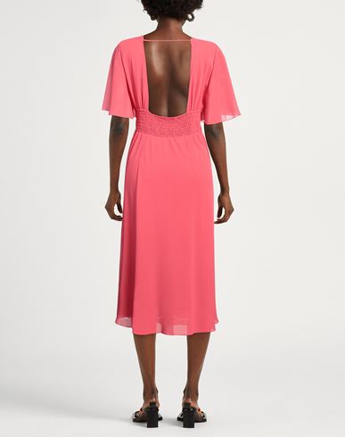 Woman Midi dress Coral Size 2 Polyester