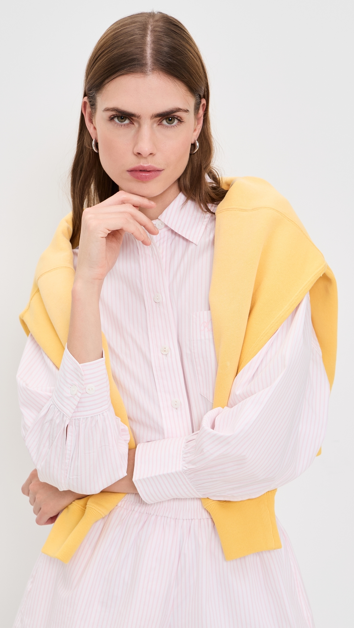Kappa Button-Up Shirt Blush Stripe