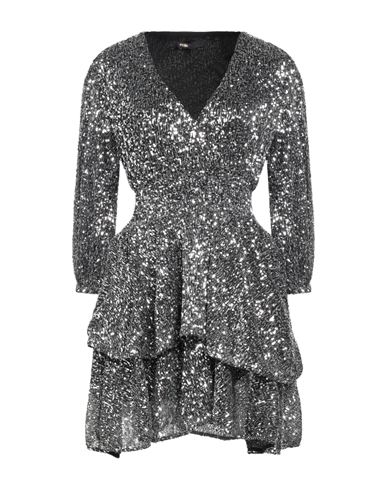 Woman Mini dress Silver Size 2 Recycled polyester, Metallic fiber