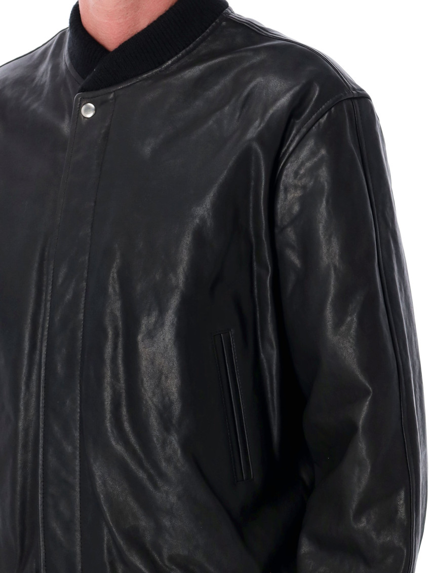 Black Leather Bomber Jacket
