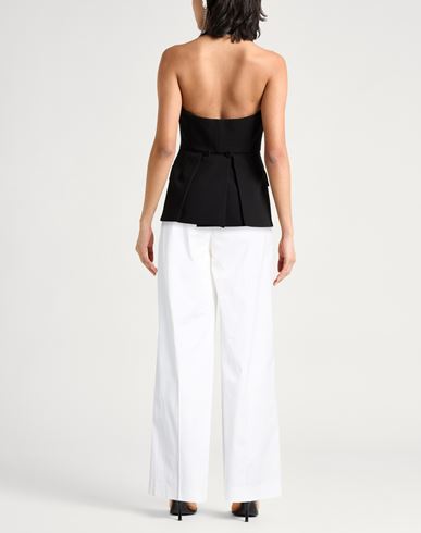 Woman Pants White Size 6 Cotton, Elastane