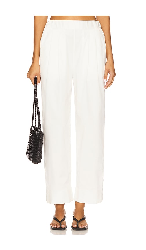 Bevza Cuff Trousers in White. L. Also in XS