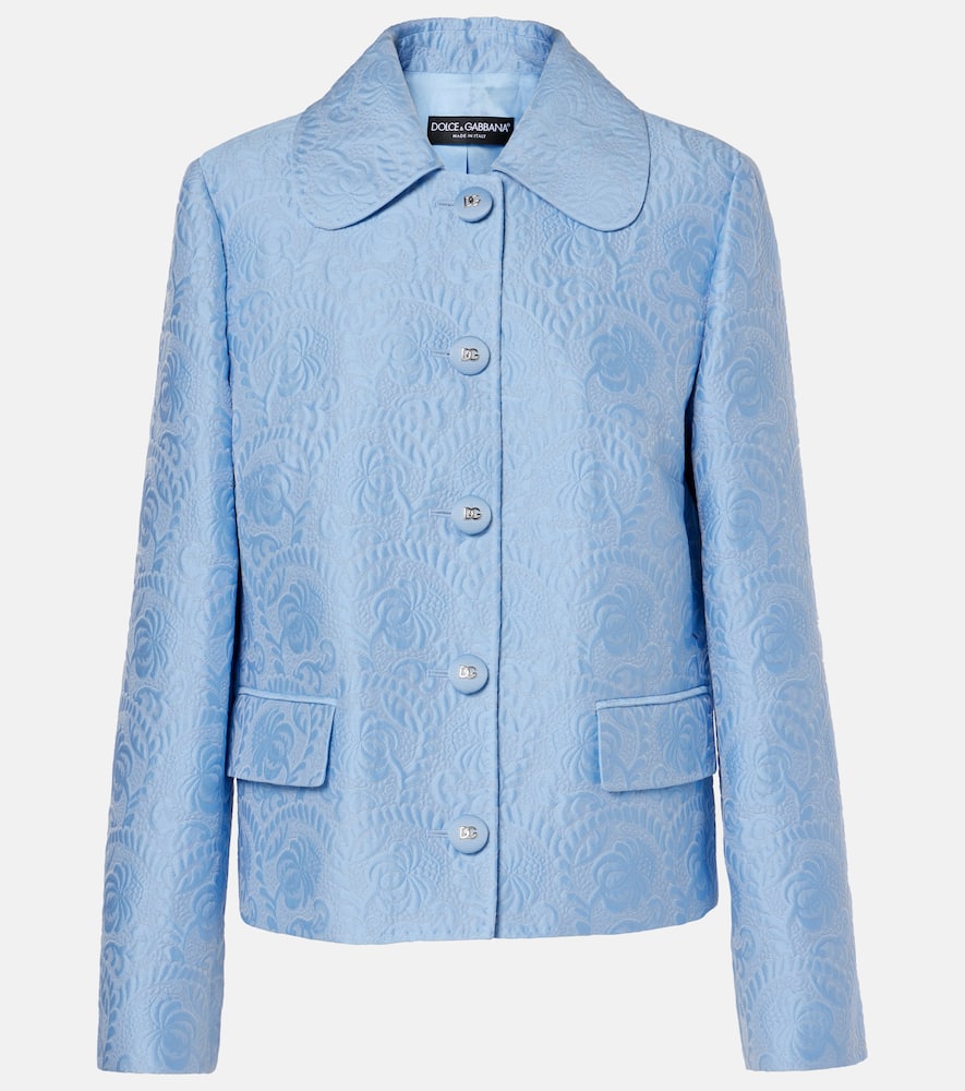 Cotton and silk-blend jacquard jacket
