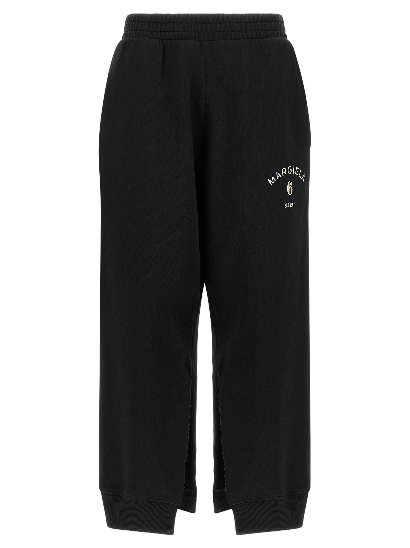 Logo-Embroidered Cotton Joggers — Black