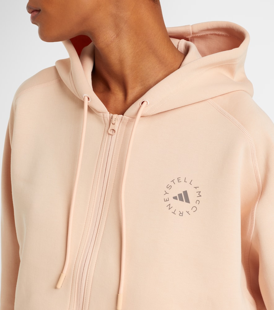 Cropped cotton-blend hoodie
