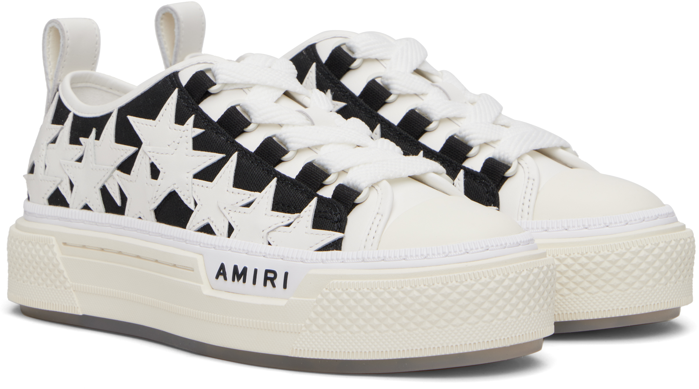 Black & White Stars Court Low Sneakers