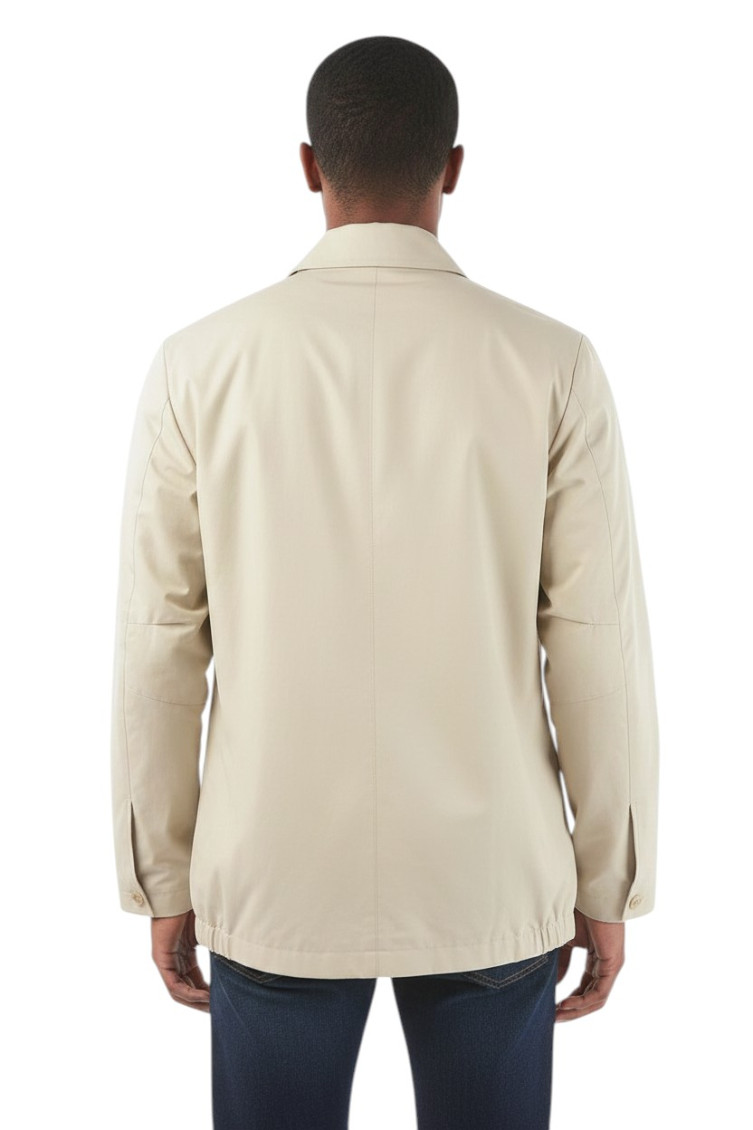 Beige Shirt Collar Jacket