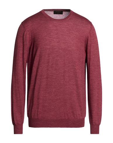 Man Sweater Burgundy Size 38 Virgin Wool, Silk
