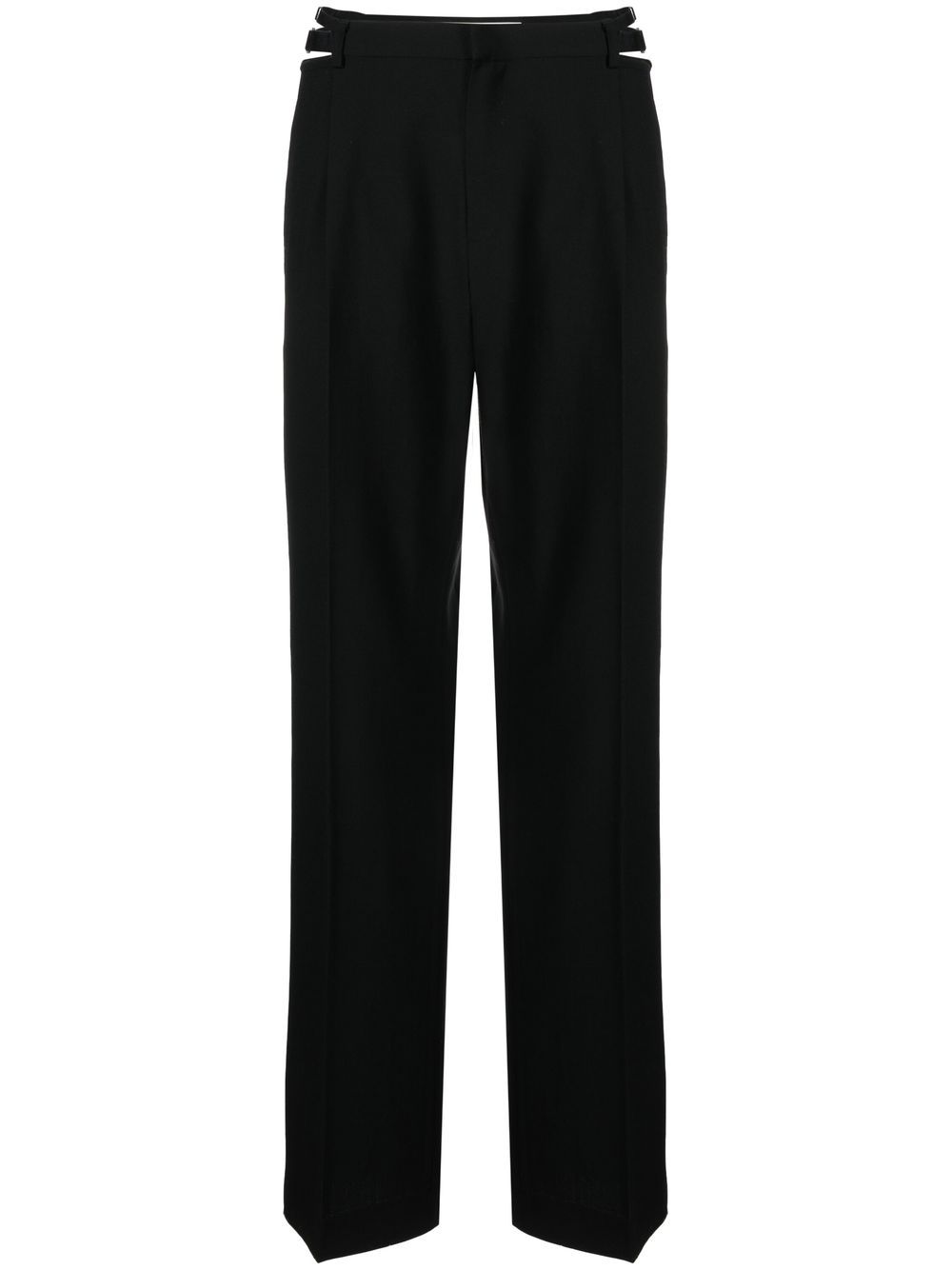 Lingerie cut-out wool trousers - Black