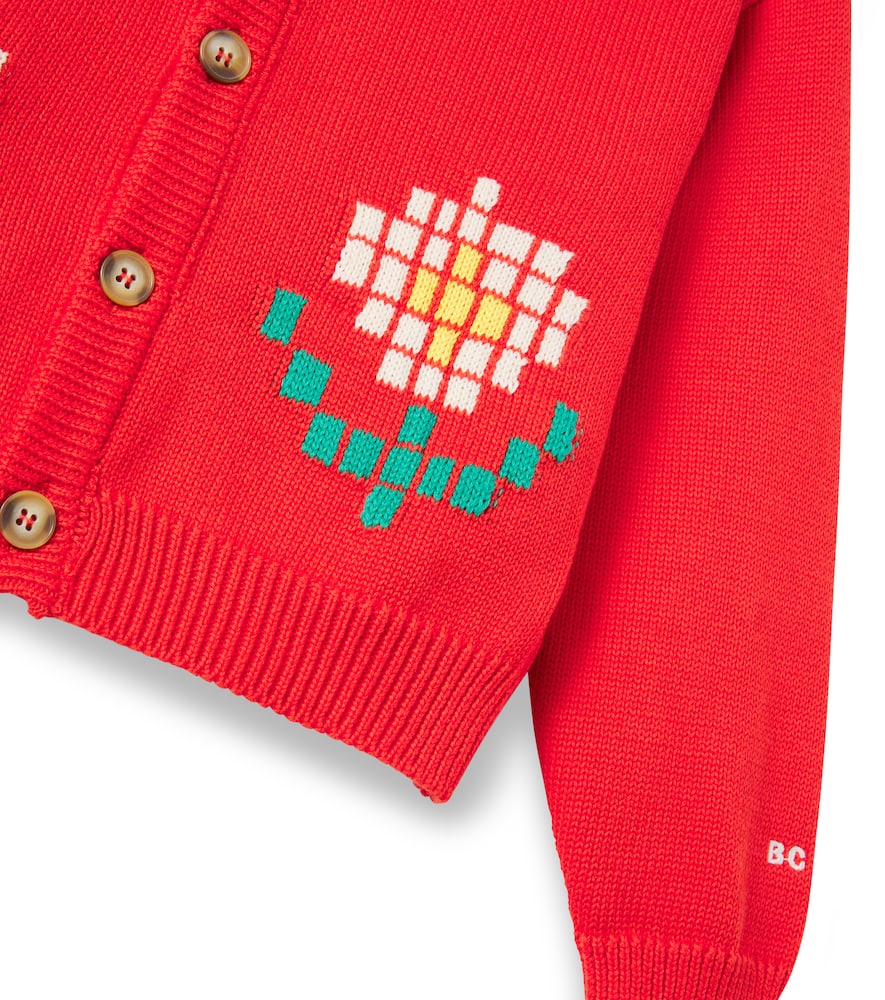 Intarsia cotton cardigan