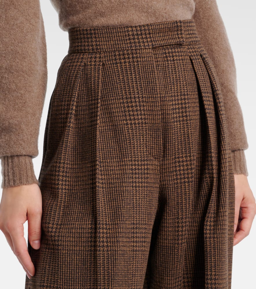 Ponza cotton and wool-blend wide-leg pants