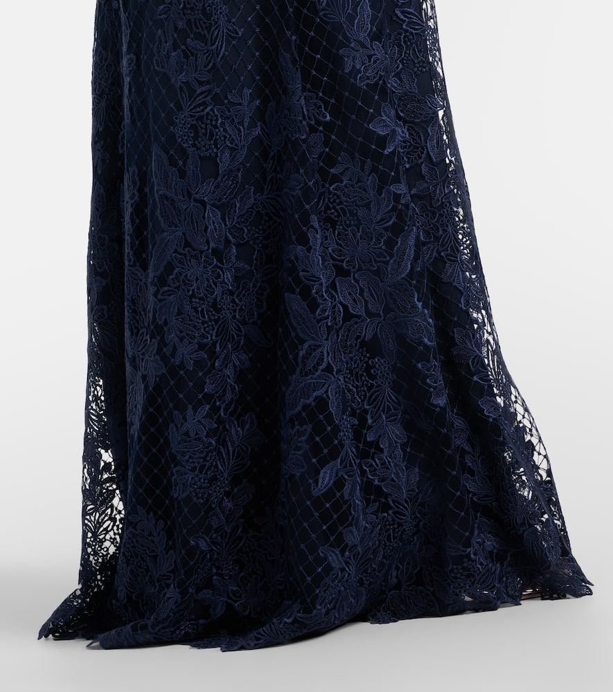 Embroidered lace and tulle gown