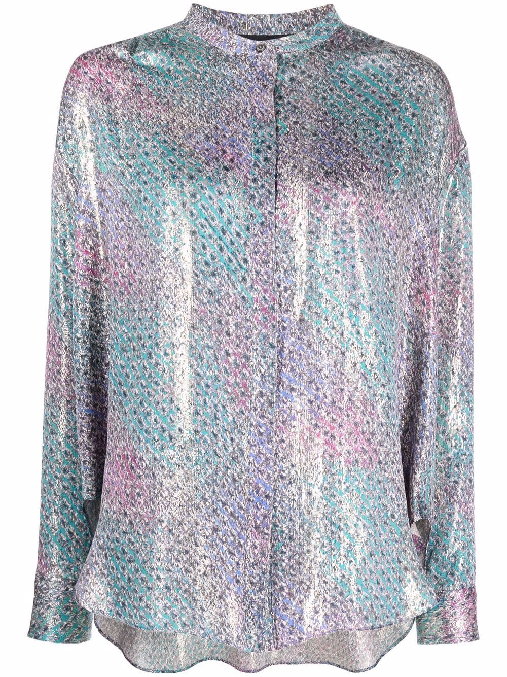 Iridescent-effect lurex shirt - Blue