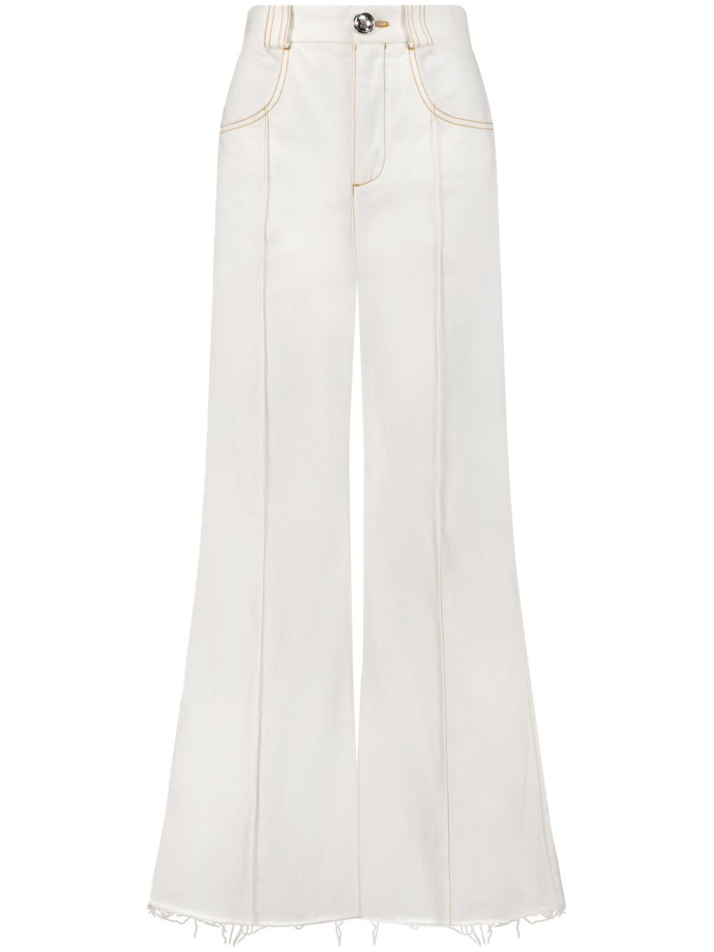 Cropped wide-leg jeans - White