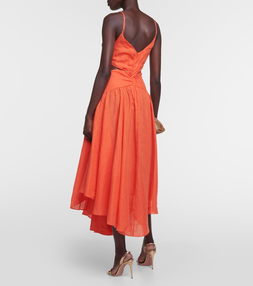 Raie cutout linen midi dress